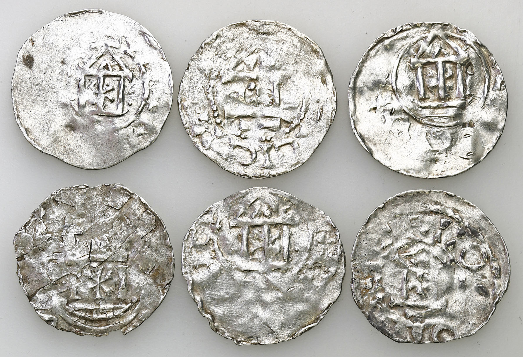 Niemcy, Frankonia - Moguncja. Denar, zestaw 6 monet